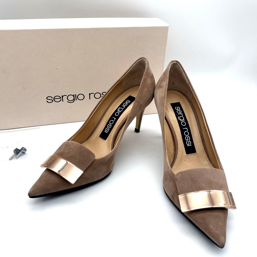 【美品】 セルジオロッシ パンプス スウェード ピンク ピンクベージュ