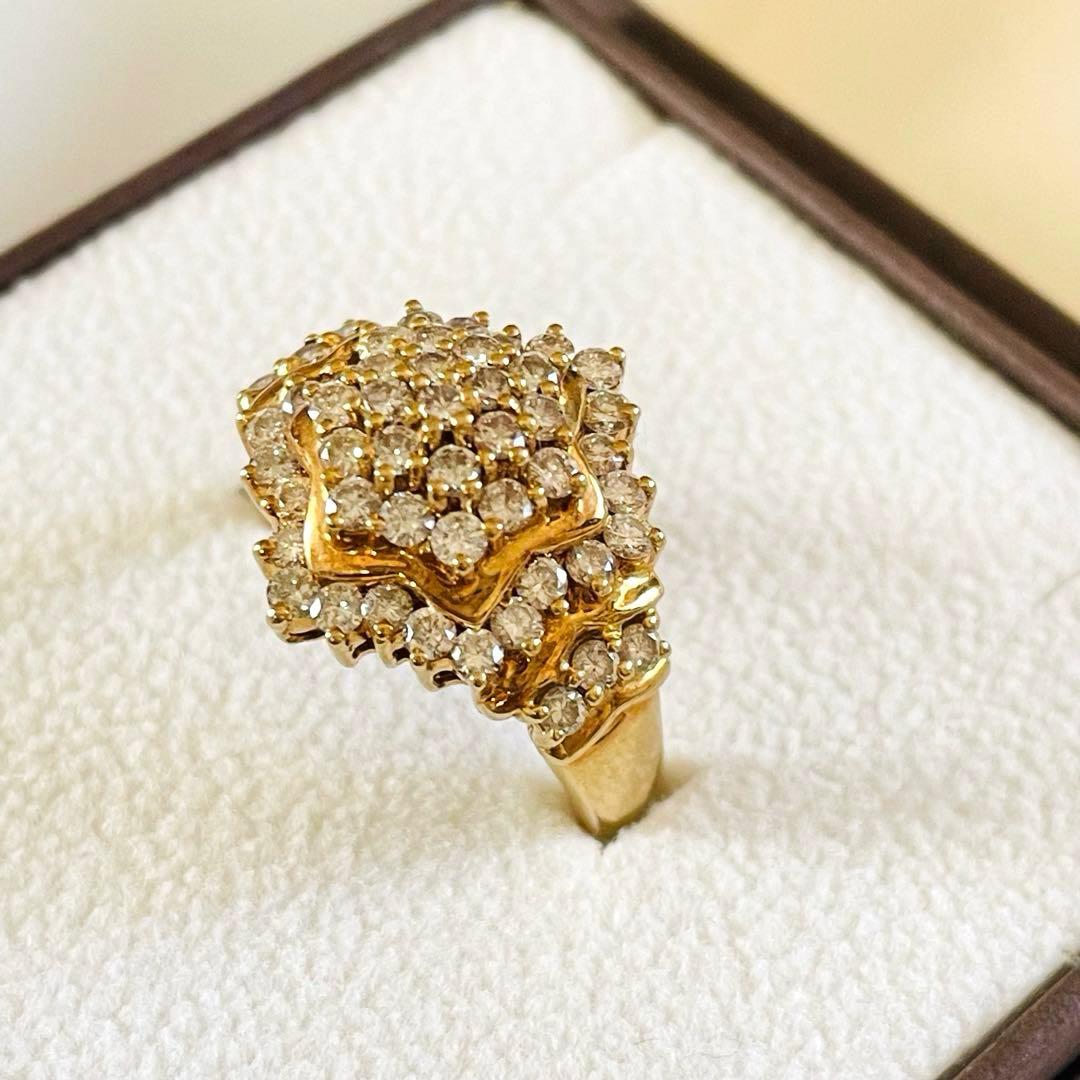 K18 ダイヤモンドリング 1.19ct 約8g ヴィンテージ レトロ 指輪