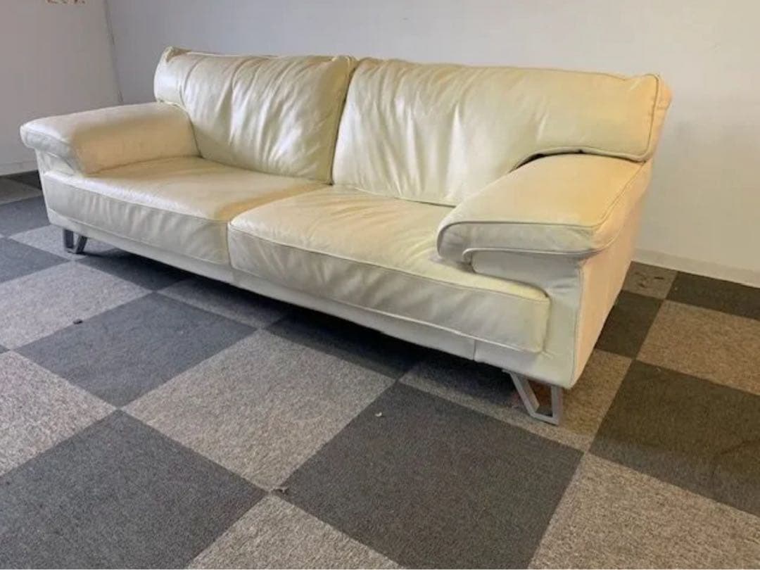 ACTUS アクタス　ソファ　レザー　ホワイト ACTUS】アクタス Racine ラシーン カウチソファ 総革 オフホワイト