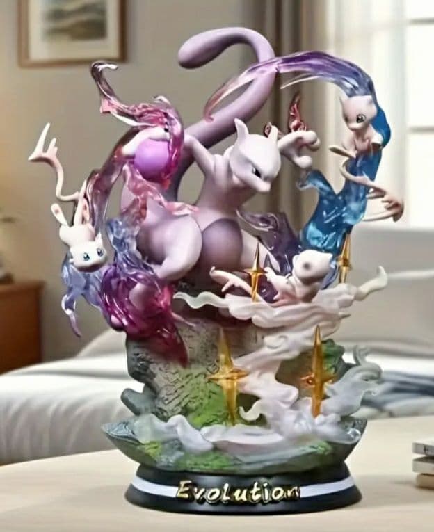 「珍品希少」ミュウツー・ミュウ進化フィギュア