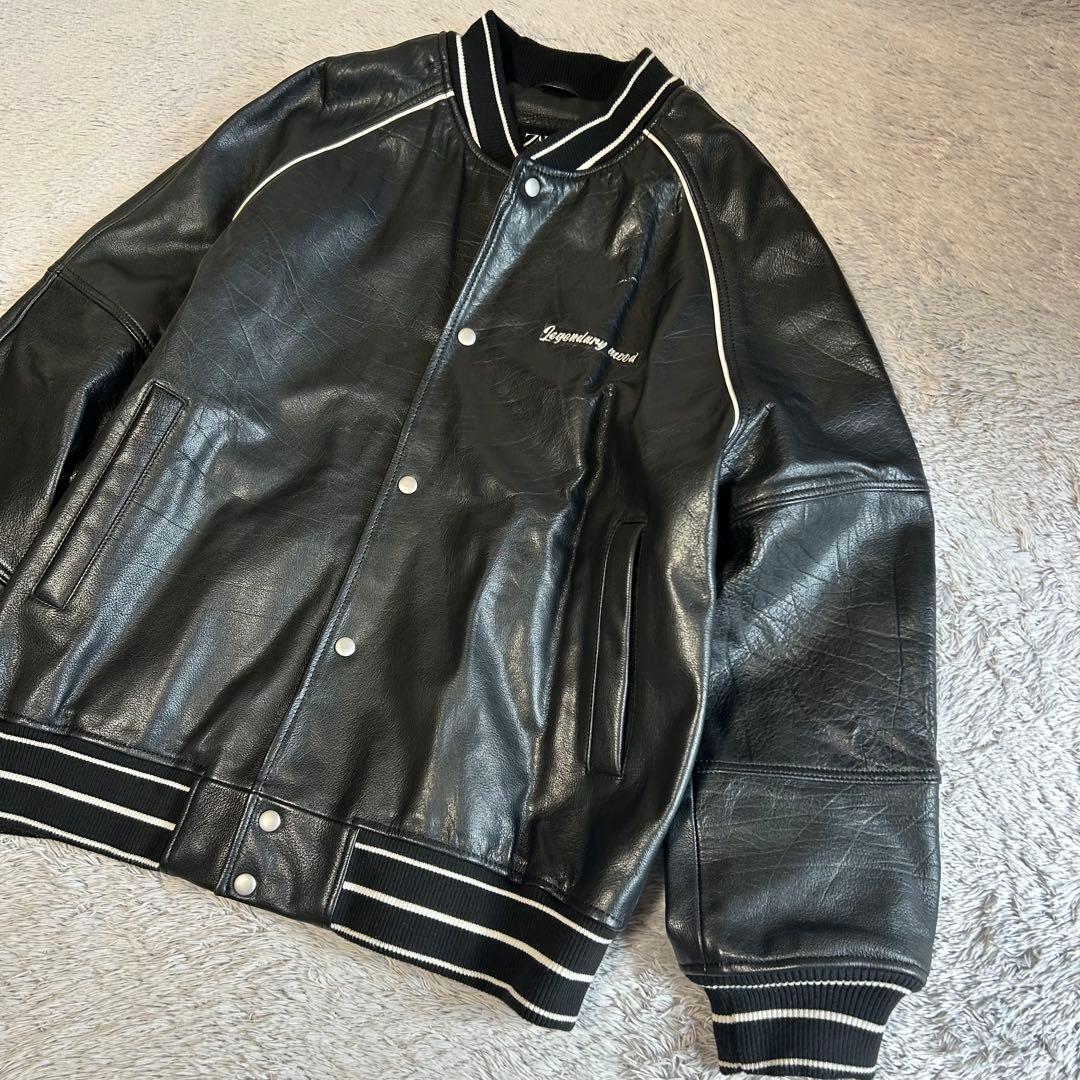 が*ん様 ZARA ザラ レザーボンバージャケット レザースタジャン 水牛革