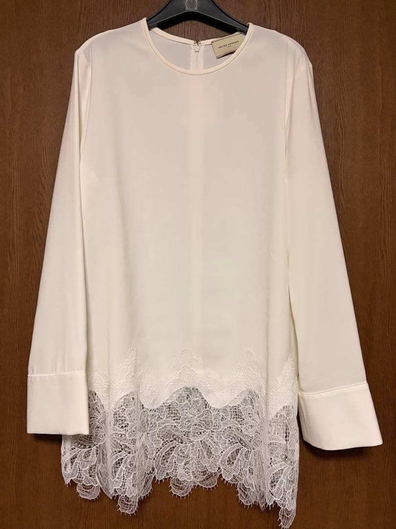【新品】UNITED ARROWS ・バックサテン レースコンビ ブラウス