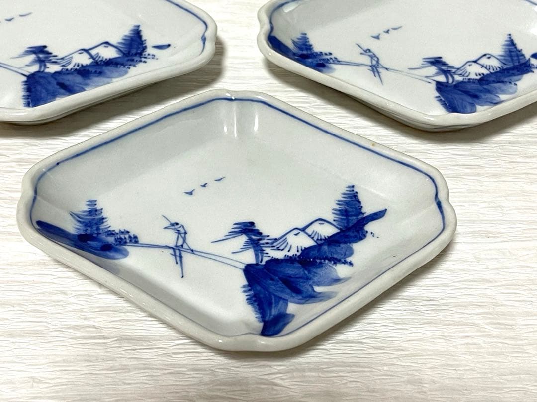染付 山水柄 時代 角皿3枚セット280 - メルカリ