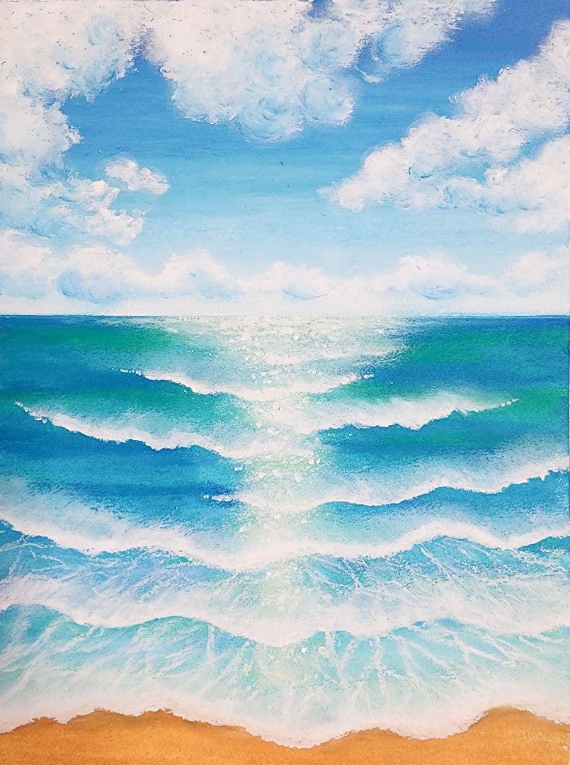 パステル画 風景画 絵画 アート インテリア 海の絵 - メルカリ