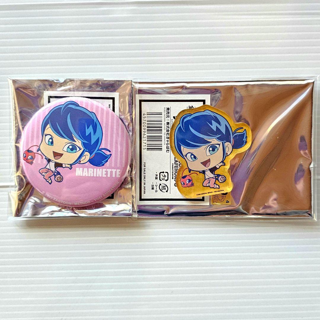 ミラキュラス きゃらドリ 缶バッジ ちびキャラアクリルシール マリネット ミラキュラス レディバグ＆シャノワール×COLLABOCAFEHONPO ランダム