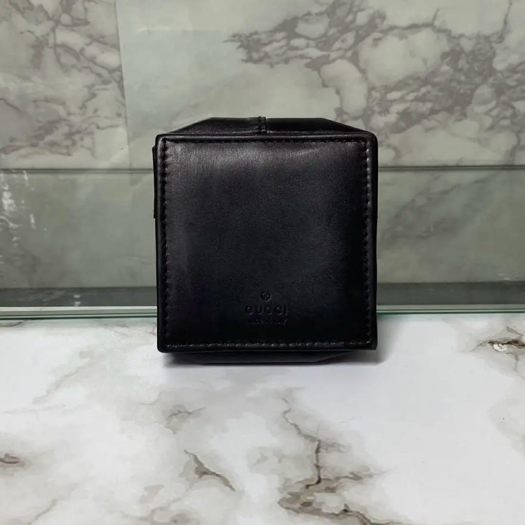 GUCCI グッチ ケース 小銭入れ スクエア レザー 本革 ブラック