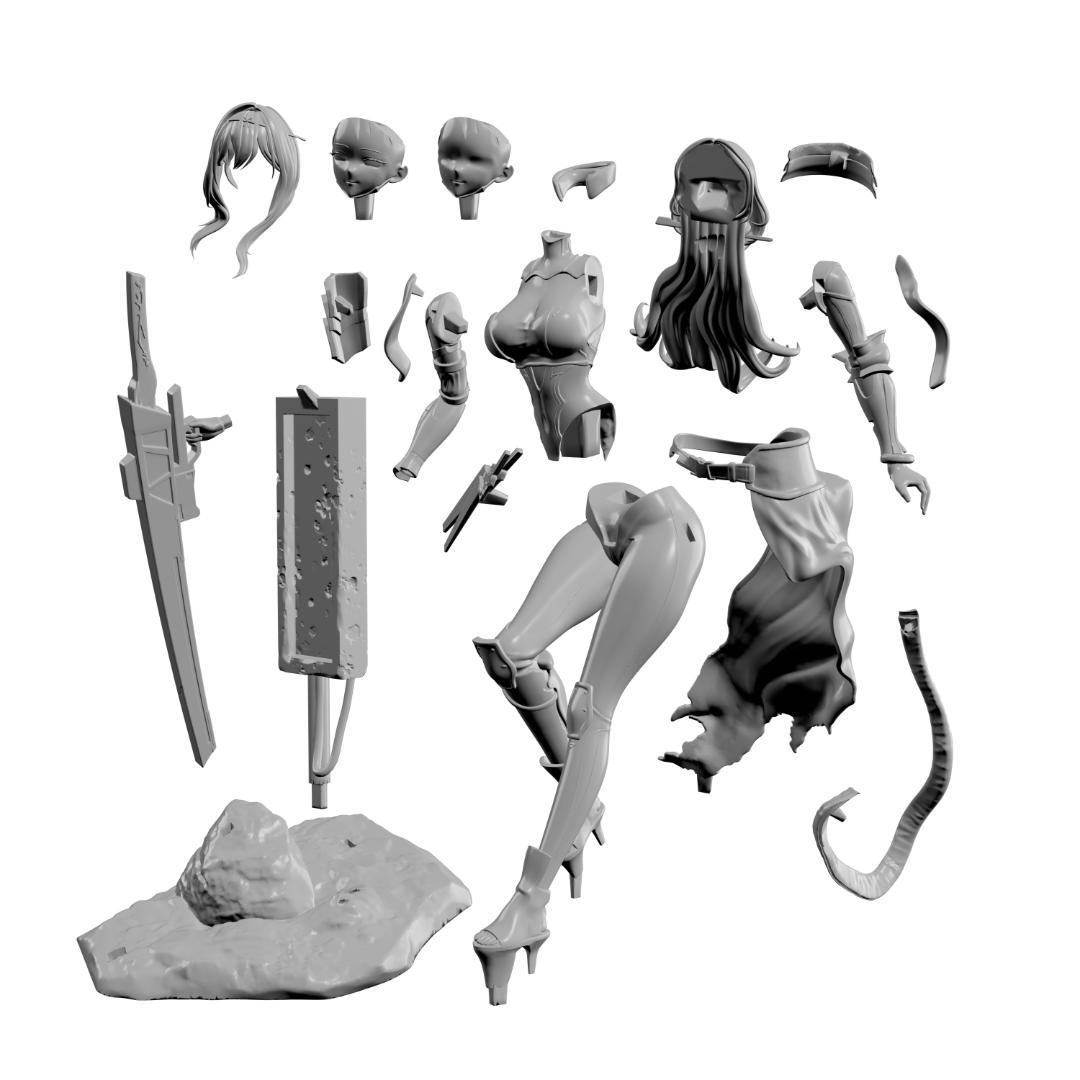 ガレージキット 1/7 勝利の女神:NIKKE 黒紅蓮 / 未塗装未組立 - メルカリ