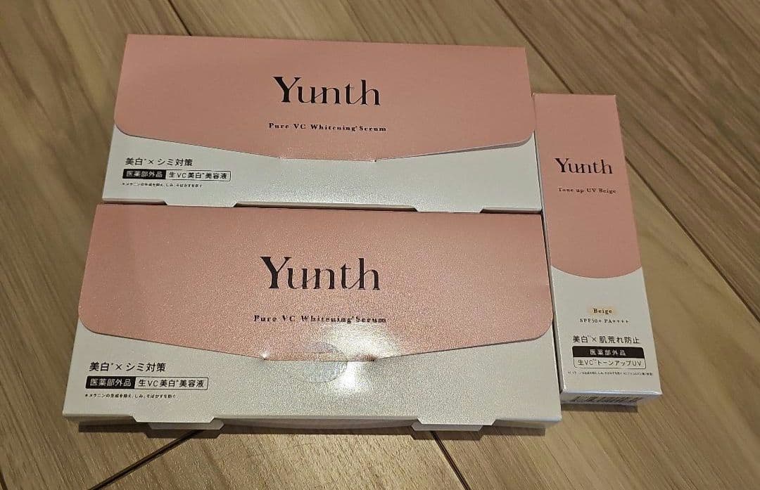 Yunth 生VC美白美容液 1ml28包 x2 + 生VCトーンアップUV