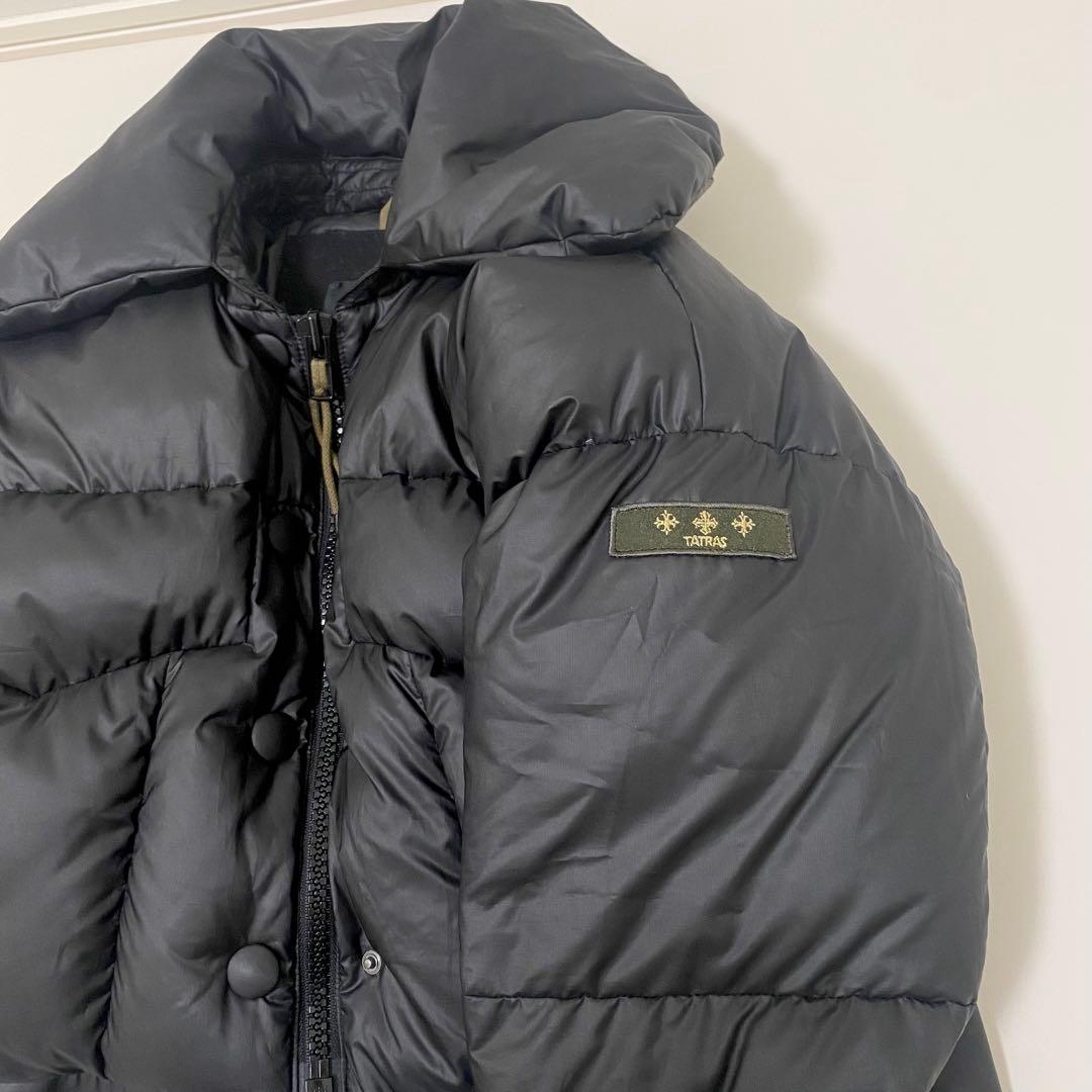 美品 タトラス ダウンジャケット 2way ショート丈 ドローコード 黒 01