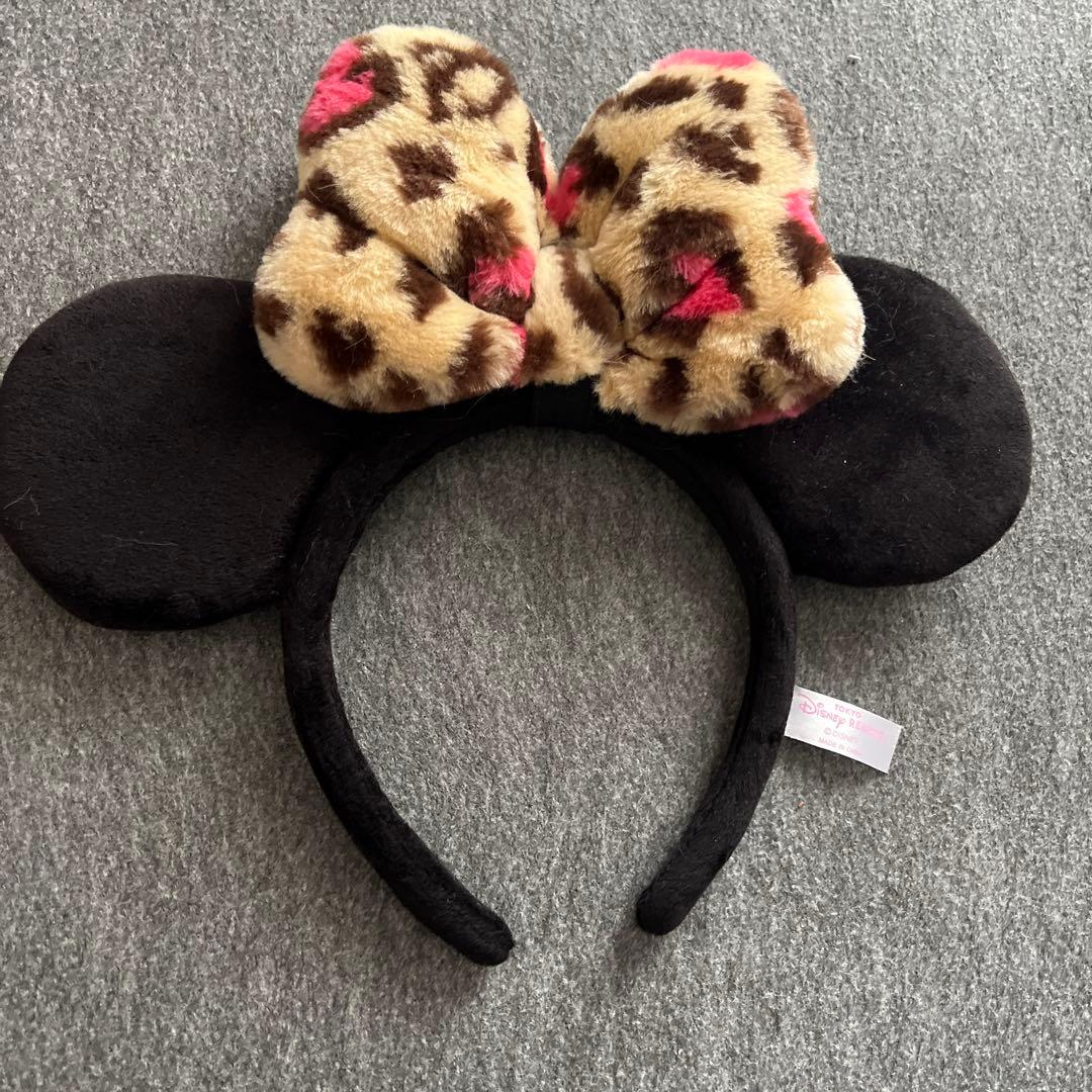ディズニー カチューシャ ミニー ヒョウ柄 リボン 平成ディズニー 豹柄