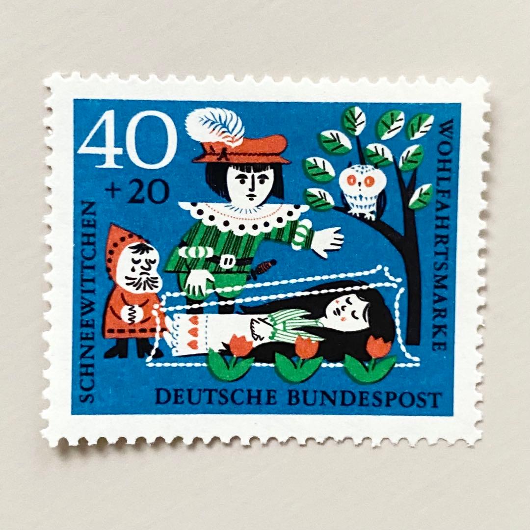 外国切手5枚（ドイツ：グリム童話「白雪姫、グリム兄弟） - メルカリ
