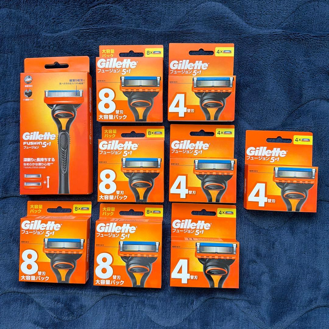ジレット フュージョン 純正替刃(8個入)×3箱 +(4個入り)×4箱