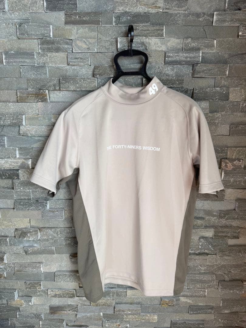 TFW49 ベージュ 半袖モックネック