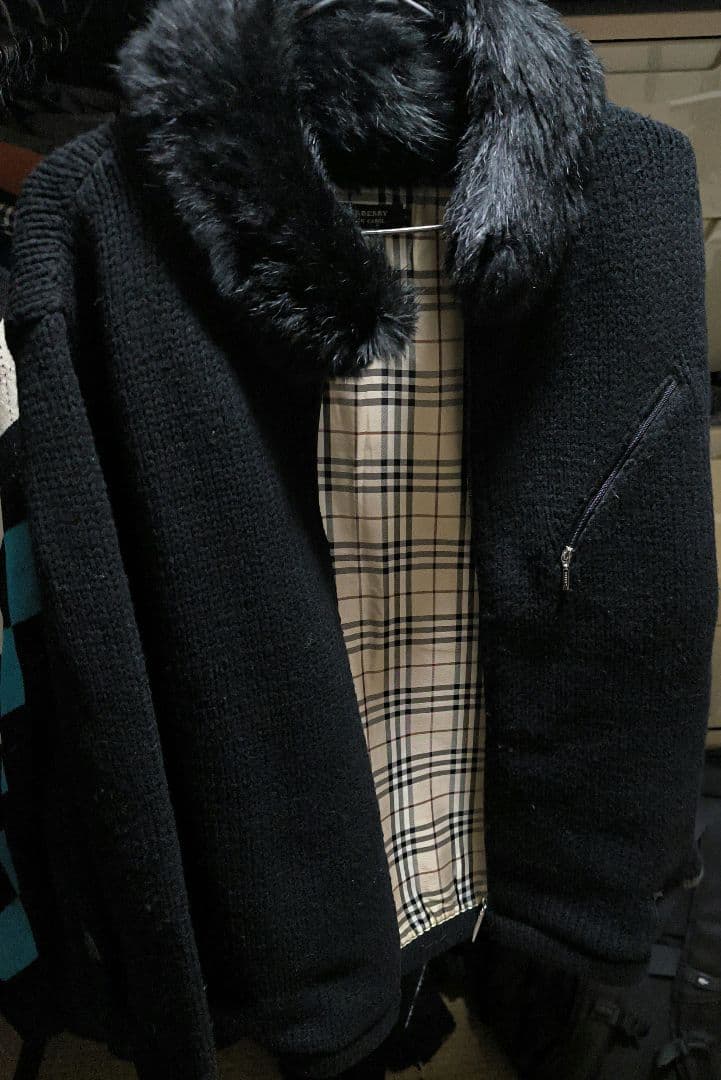 BURBERRY BLACK LABEL ファー付きジャケット