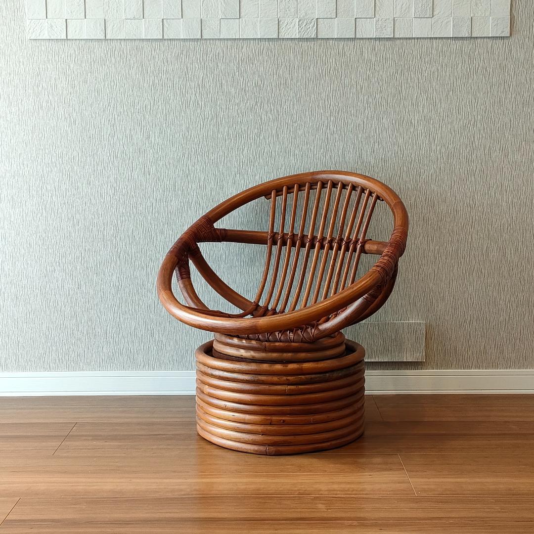 ラタン　ロッキングチェア　回転椅子　曲木椅子　パーソナルチェア