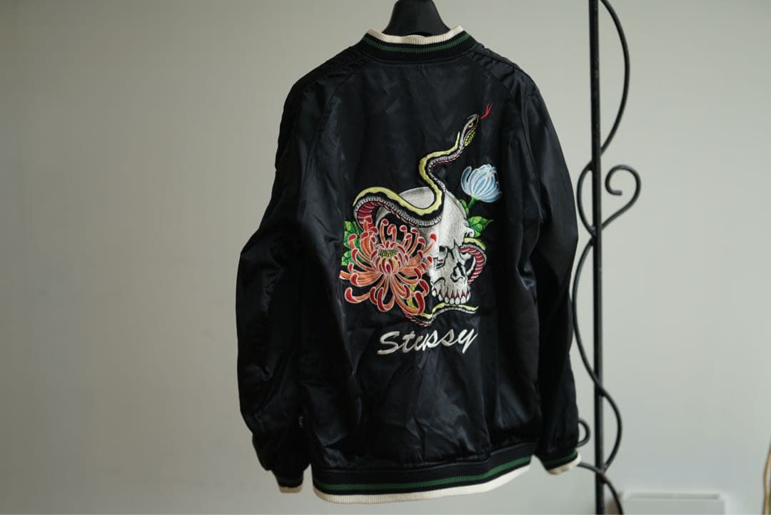 old stussy skull reversible jacket スカジャン