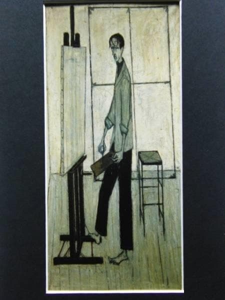 ベルナール・ビュッフェ、「Le peintre」、希少画集の額装画、人気作品