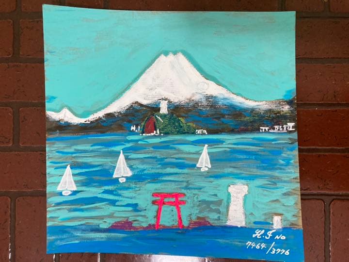 幻想絵画、空飛ぶ画家糸川裕志のアクリル画M8号