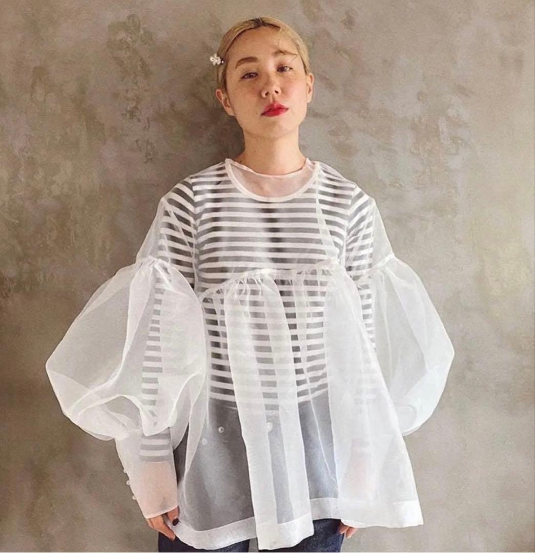 トップス madder madder organza puffy blouse