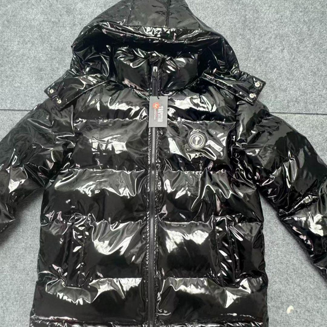 新品 TRAPSTAR ダウンジャケット メンズ 光沢ブラック Sサイズ