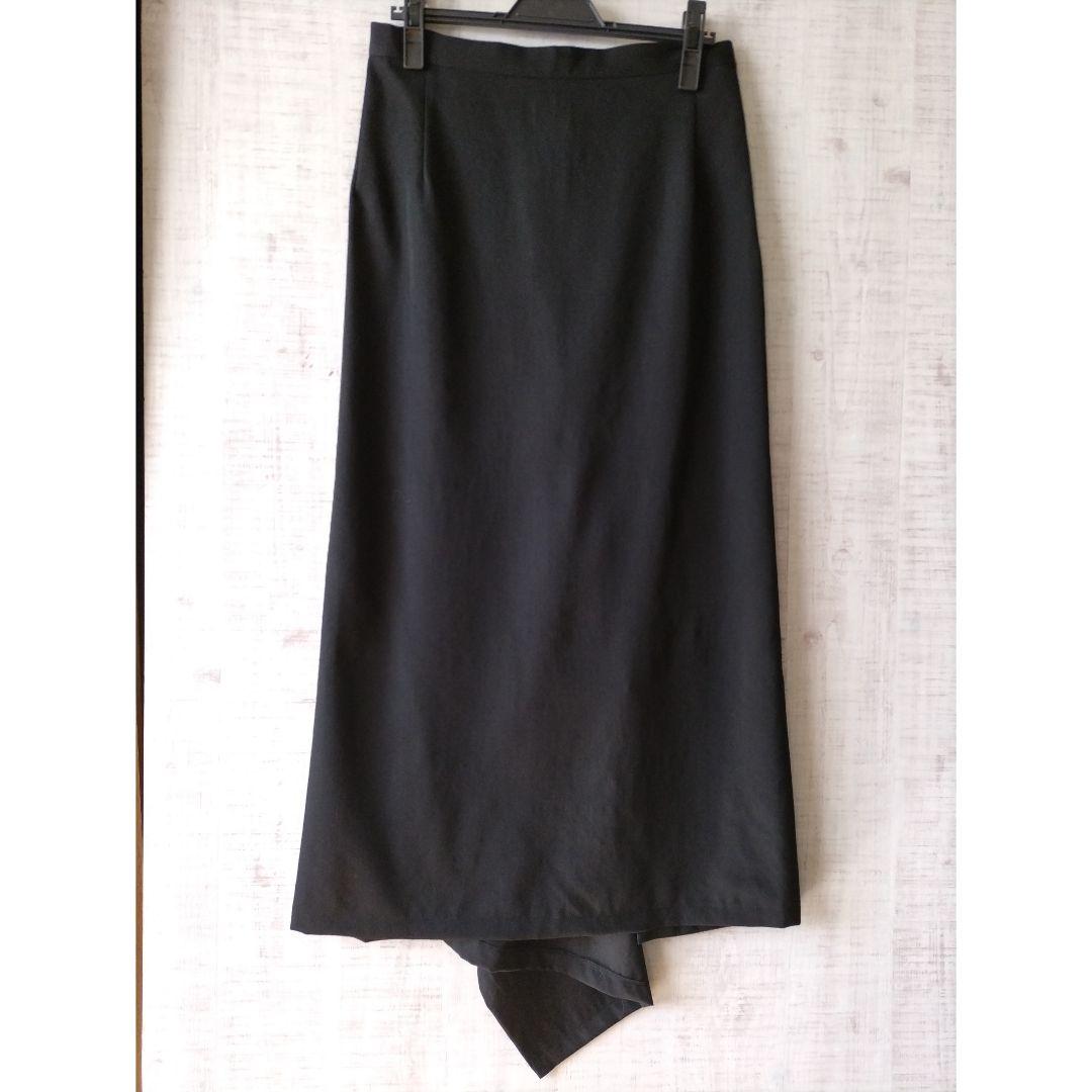 【未使用】ヨウジヤマモト　ロングタイトスカート　ウールスカート ヨウジヤマモト ファムYohji Yamamoto FEMME ウール切替デザインニット