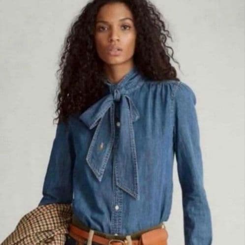 Polo Ralph Lauren デニムリボン長袖シャツ