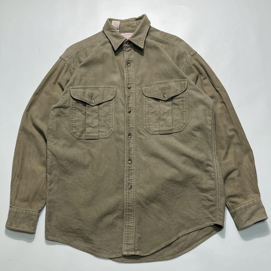 90s フィルソン USA製 シャモアクロス 長袖シャツ M カーキ 7688 古着 90年代 フィルソン FILSON 長袖 シャモアクロスシャツ USA製