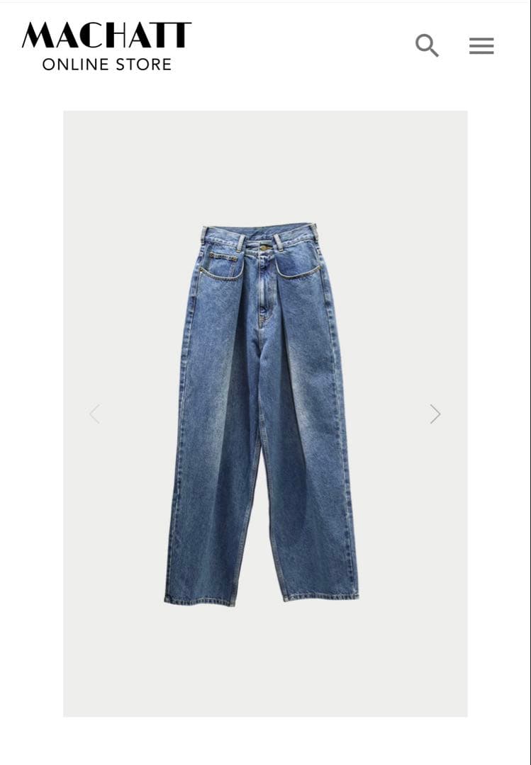 MACHATT ウエストタックデニム　38