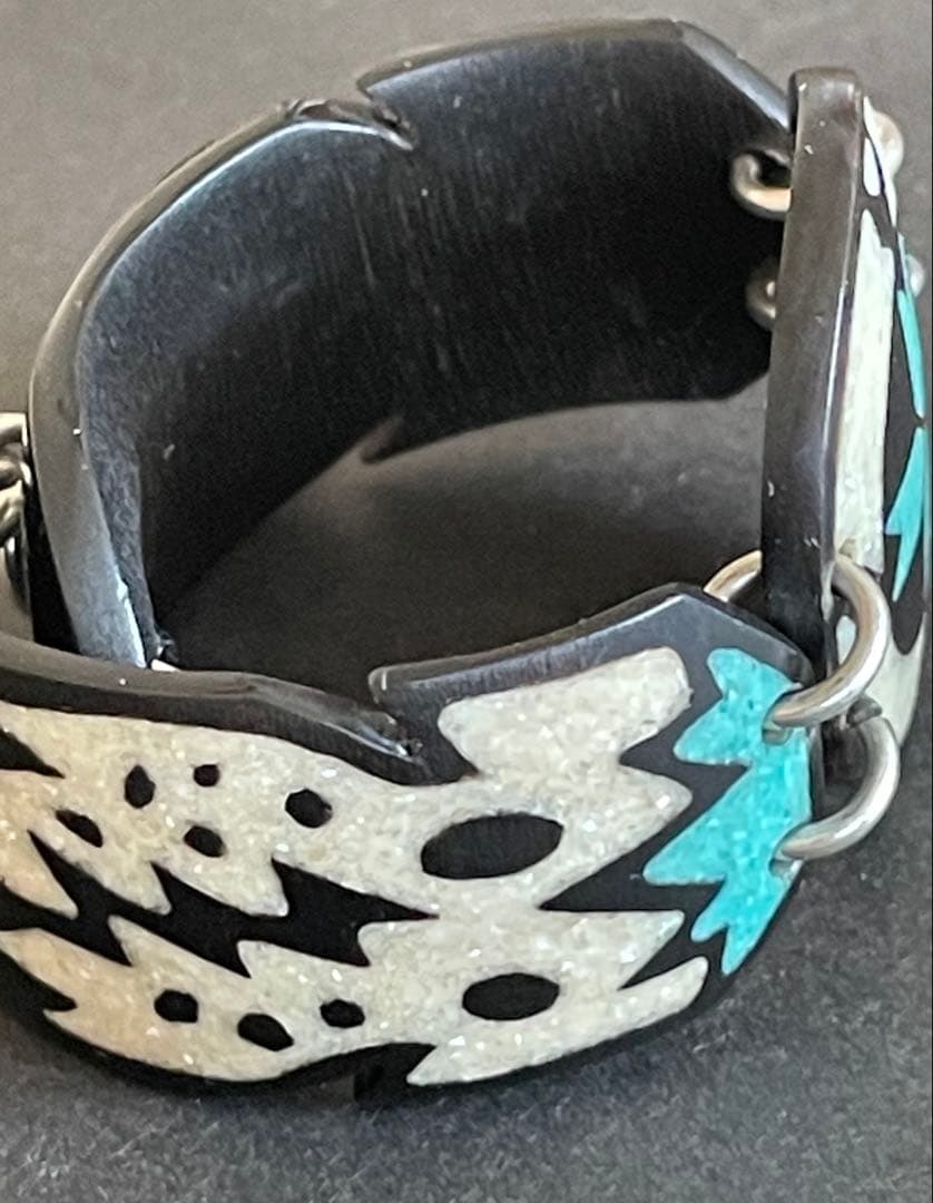 ヴィンテージ ラコタ族 バッファローホーン ブレスレット ターコイズ