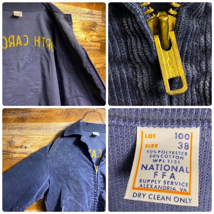 FFAジャケットファーマーズジャケットコーデュロイ38メンズ古着l紺