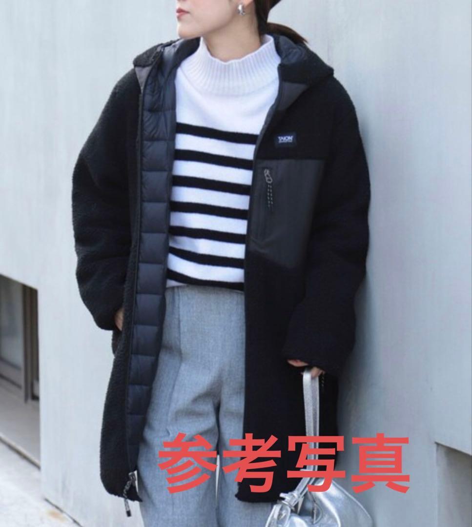 タイオン　別注ボア×ダウンフードコート(リバーシブル)