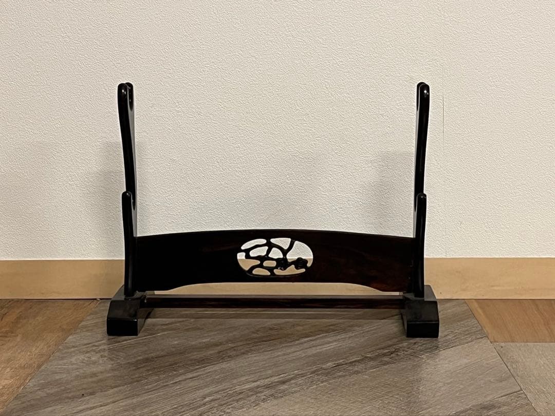 木製 透かし 二本掛用 刀掛け 武具 刀装具