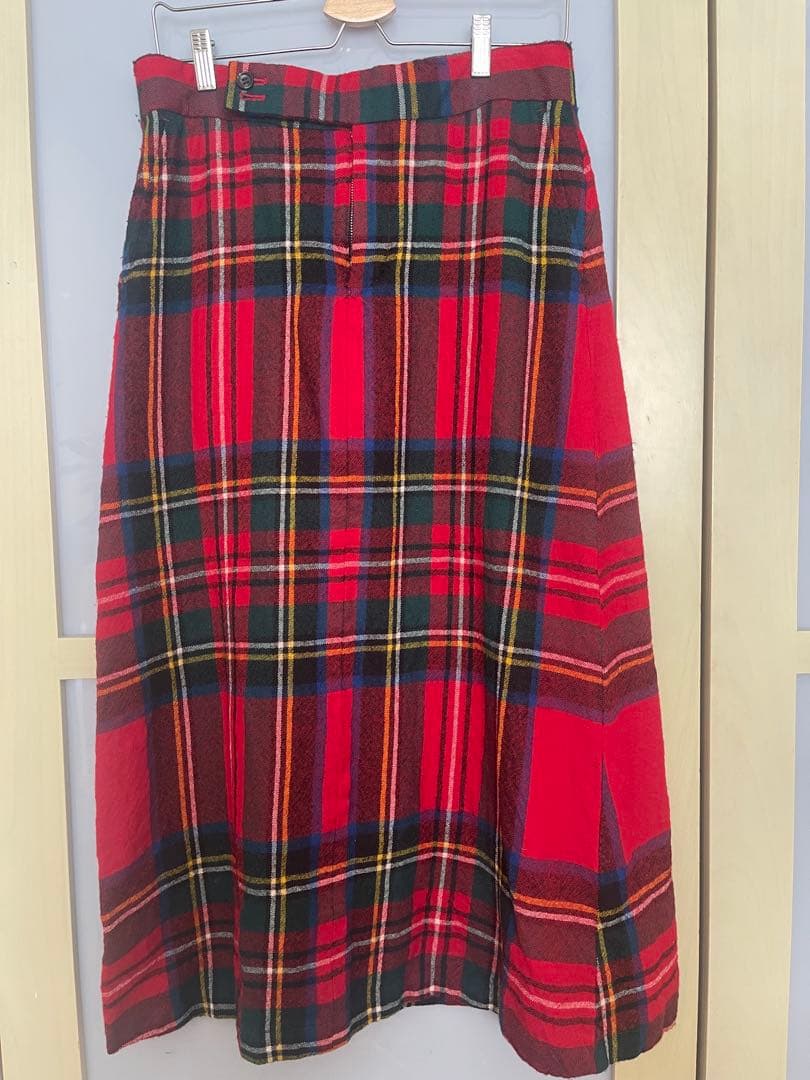 コムデギャルソン ☆赤チェックスカート コムデギャルソンガールCOMME des GARCONS GIRL ウールタータン