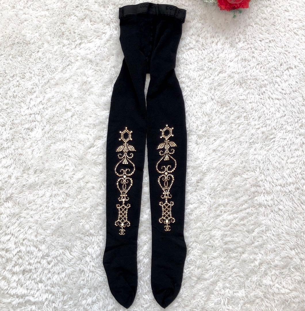 ［未使用］シャネル　メタルパーツ　スタッズ　ココマーク　ストッキング　タイツ