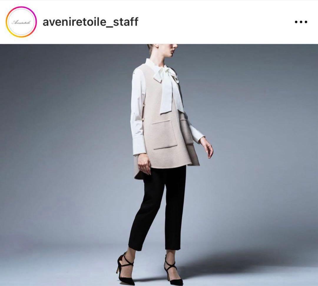 アベニールエトワール　パールボタンリボンタイロングブラウス ♡ブラウス