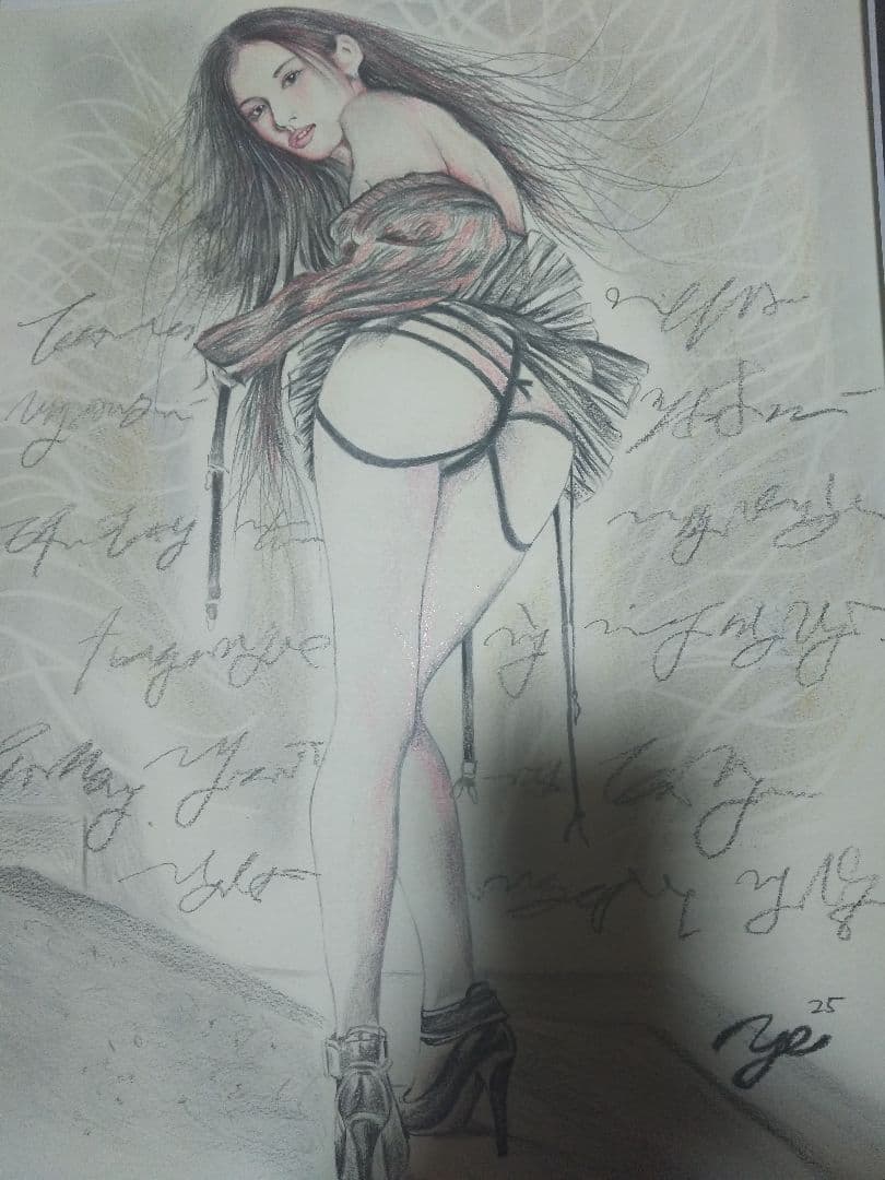 裸婦、美人画、絵画６号ヒールS山本英二、真作、肉筆、新品額縁、高塚省吾、森本草介