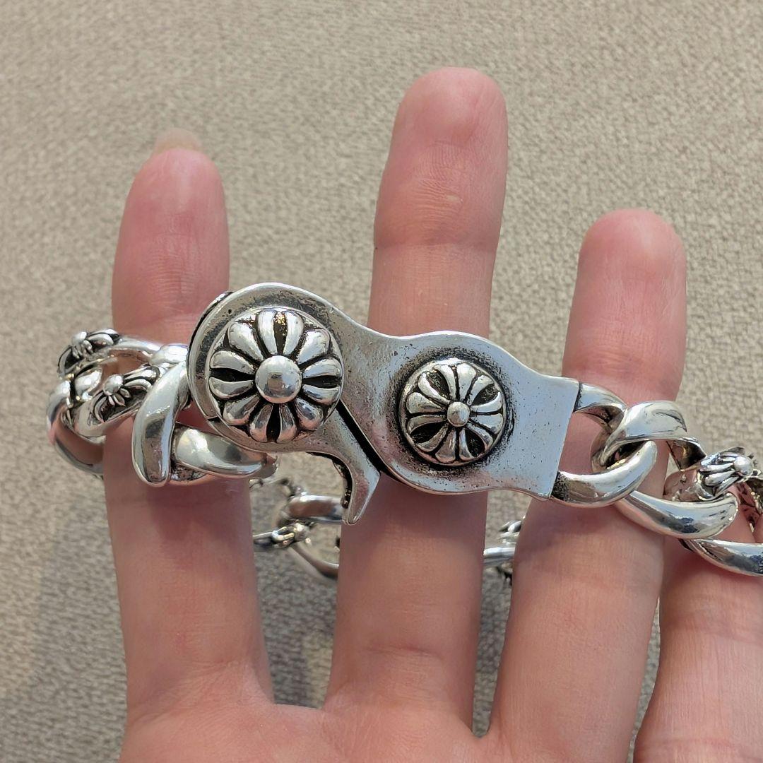 シルバー925刻印あり ファンシーリンク チェーン シルバーブレスレット