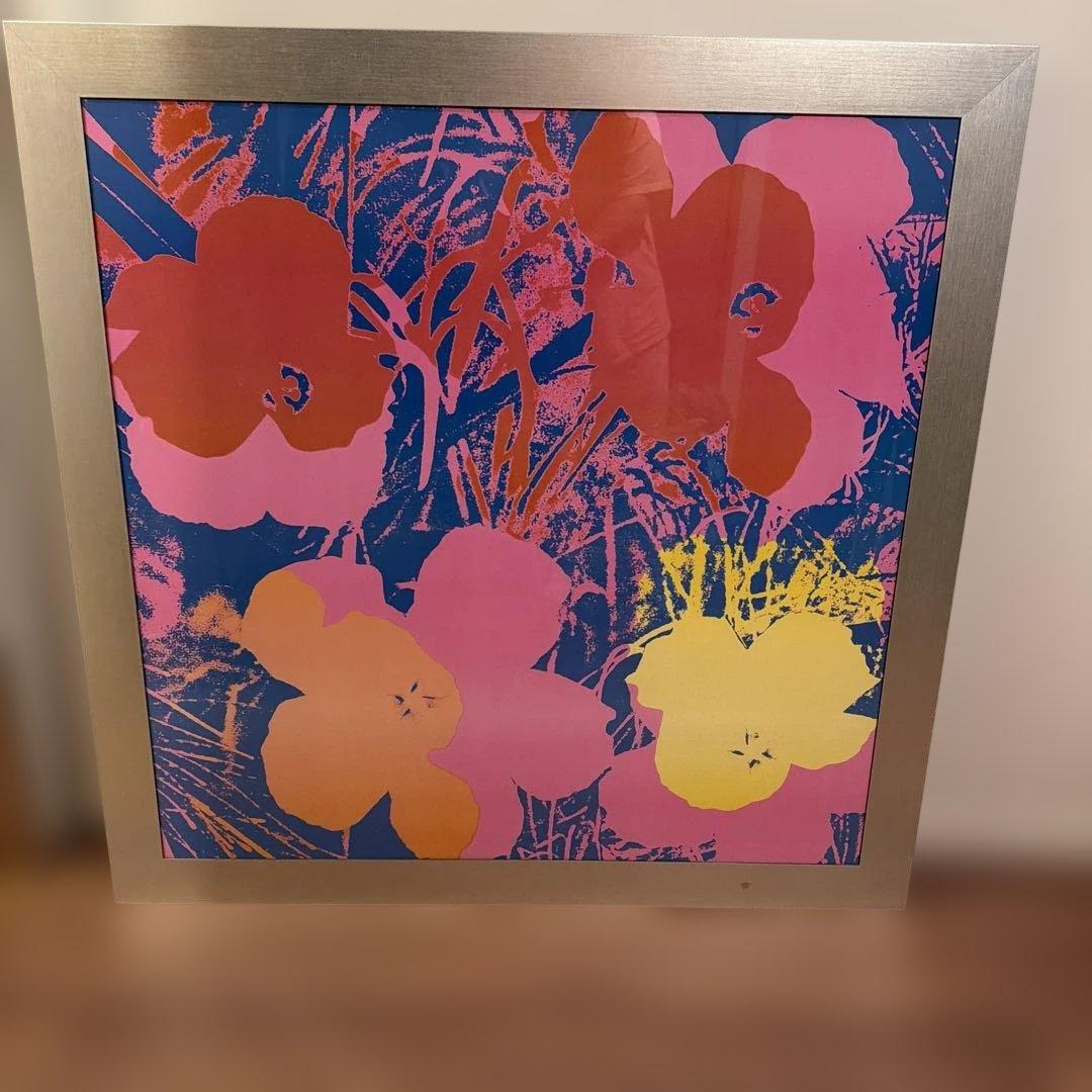 Andy Warhol 花柄 アート ポスター　巨大 Andy Warhol Vintage 1970 Mid Century Modernist Silkscreen Print
