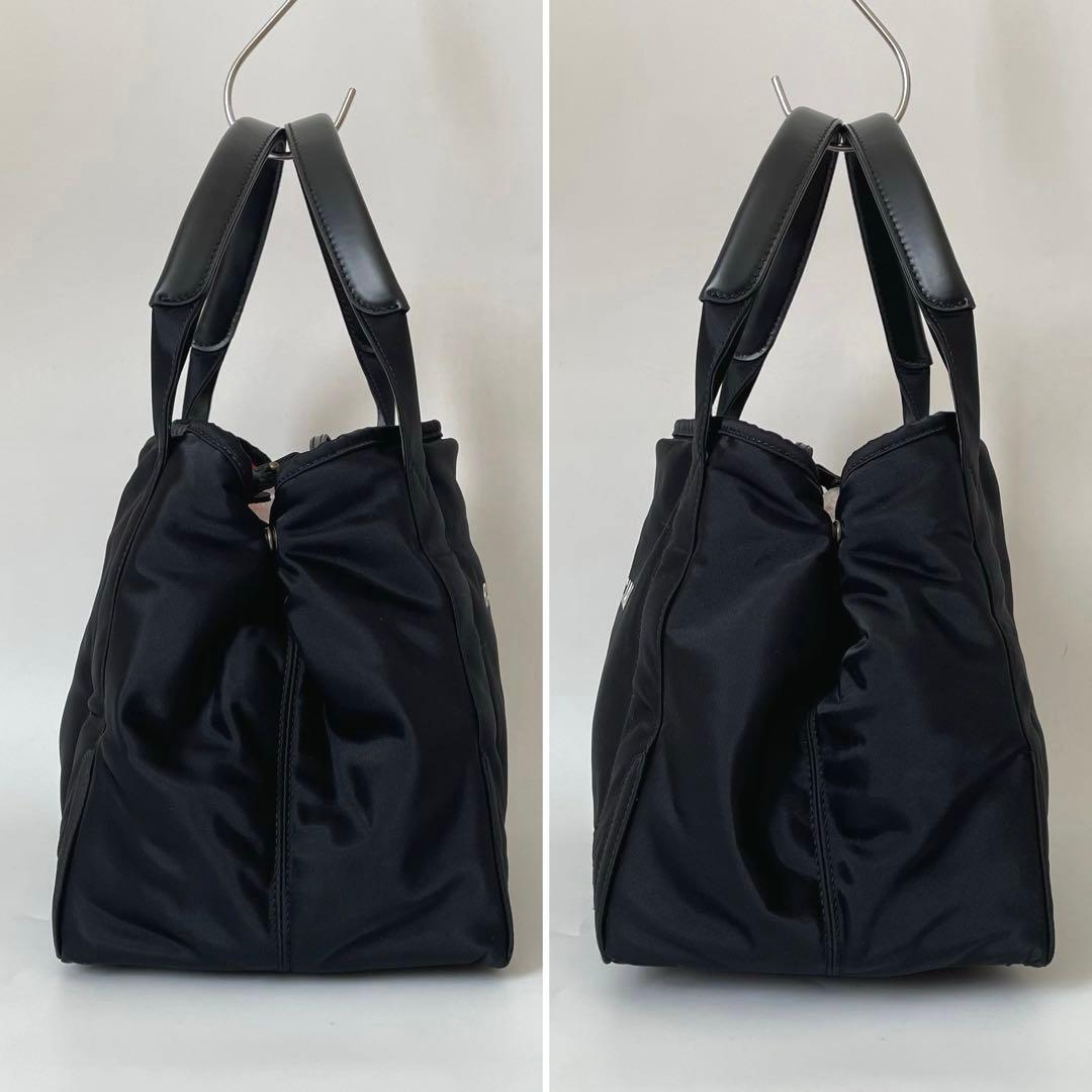 未使用級】バレンシアガ ネイビーカバスS トートバッグ ナイロン 黒