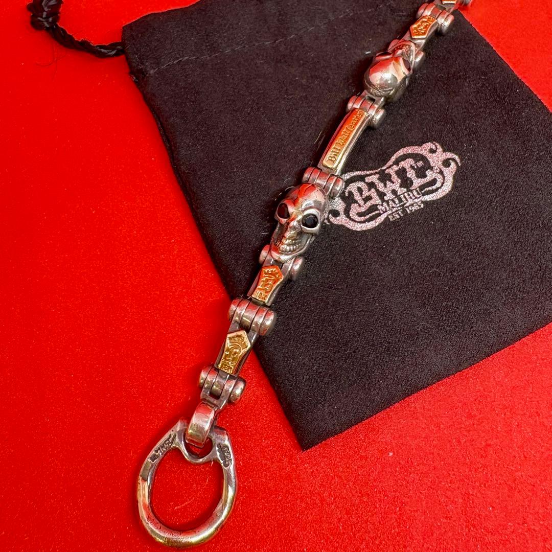 Bill Wall Leather スカル ブレスレット 18Ｋゴールドプレート
