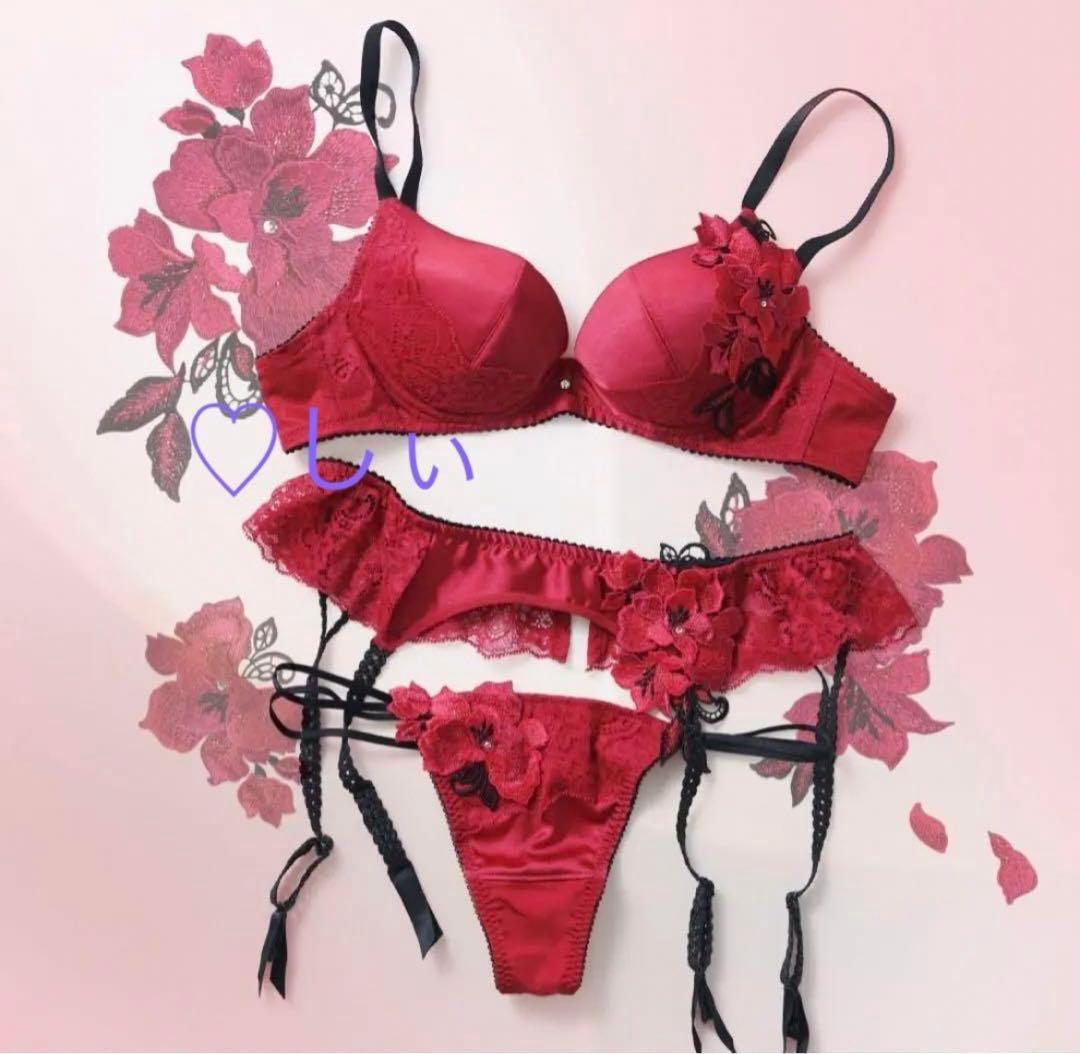 新品タグ付き サルート 75G ブラ G65 ソング M ショーツ M RE 赤