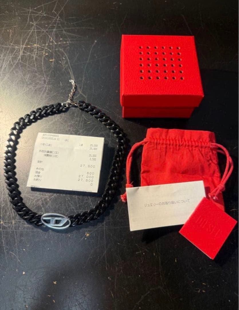 【限定価格！】　diesel ネックレス　メンズ　アクセサリー　ブラック　ロゴ