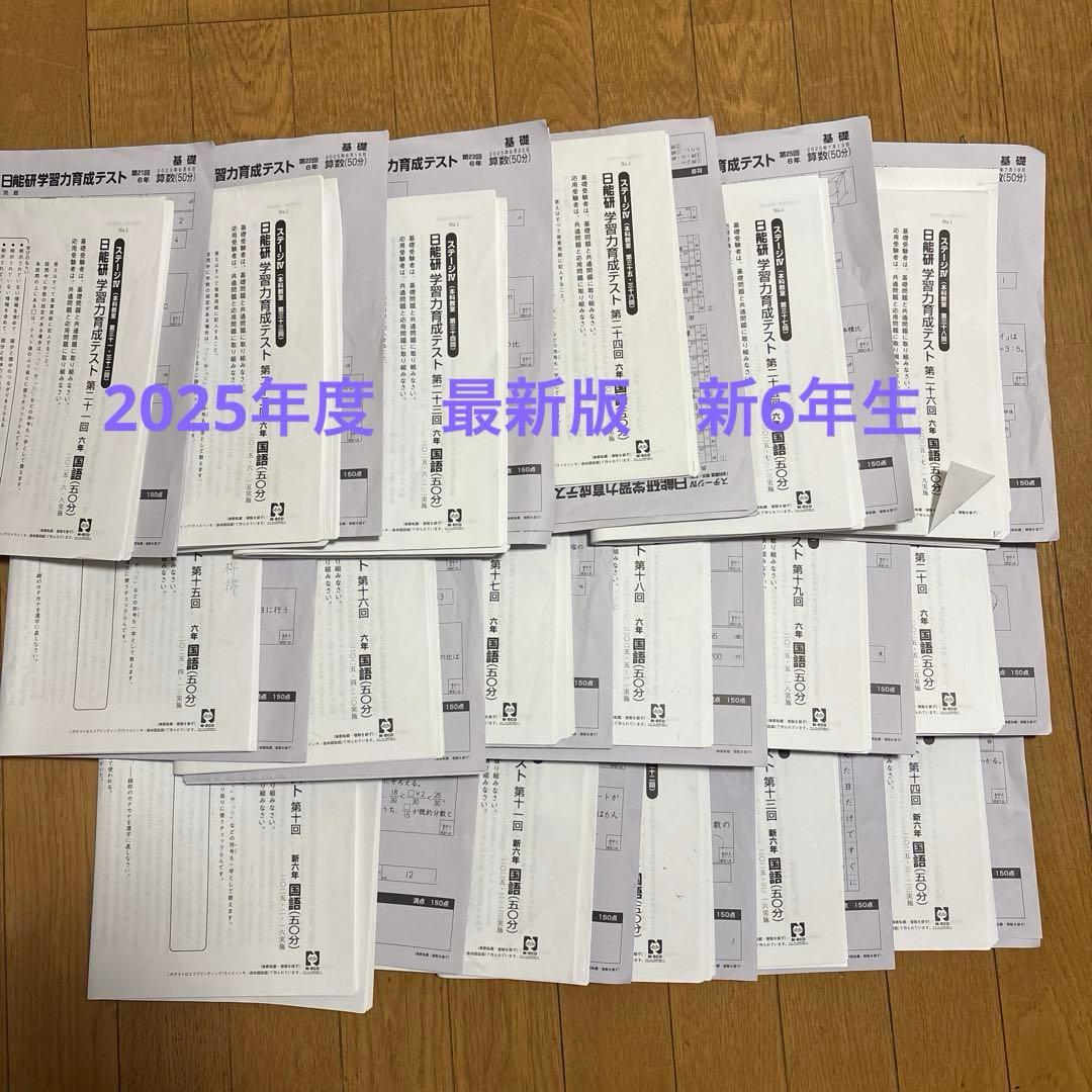 2025年度　日能研　6年　学習力育成テスト　前期全17回分＋春期講習