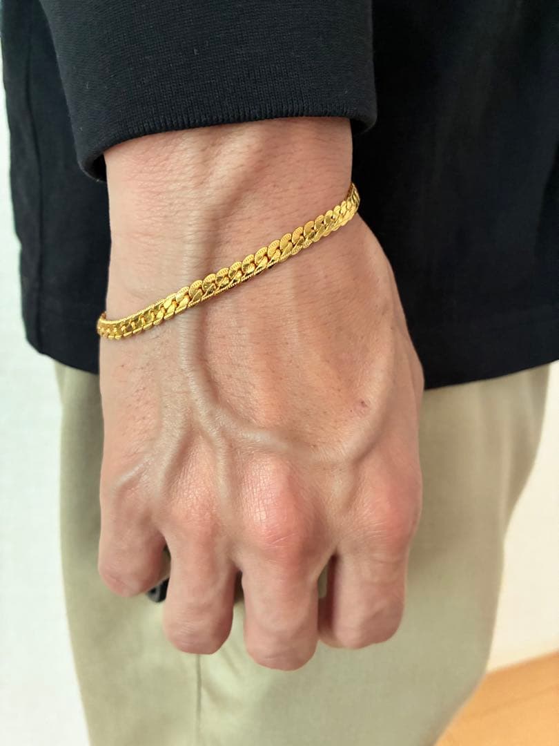 整理品　20cm喜平ゴールドブレスレット　18k刻印