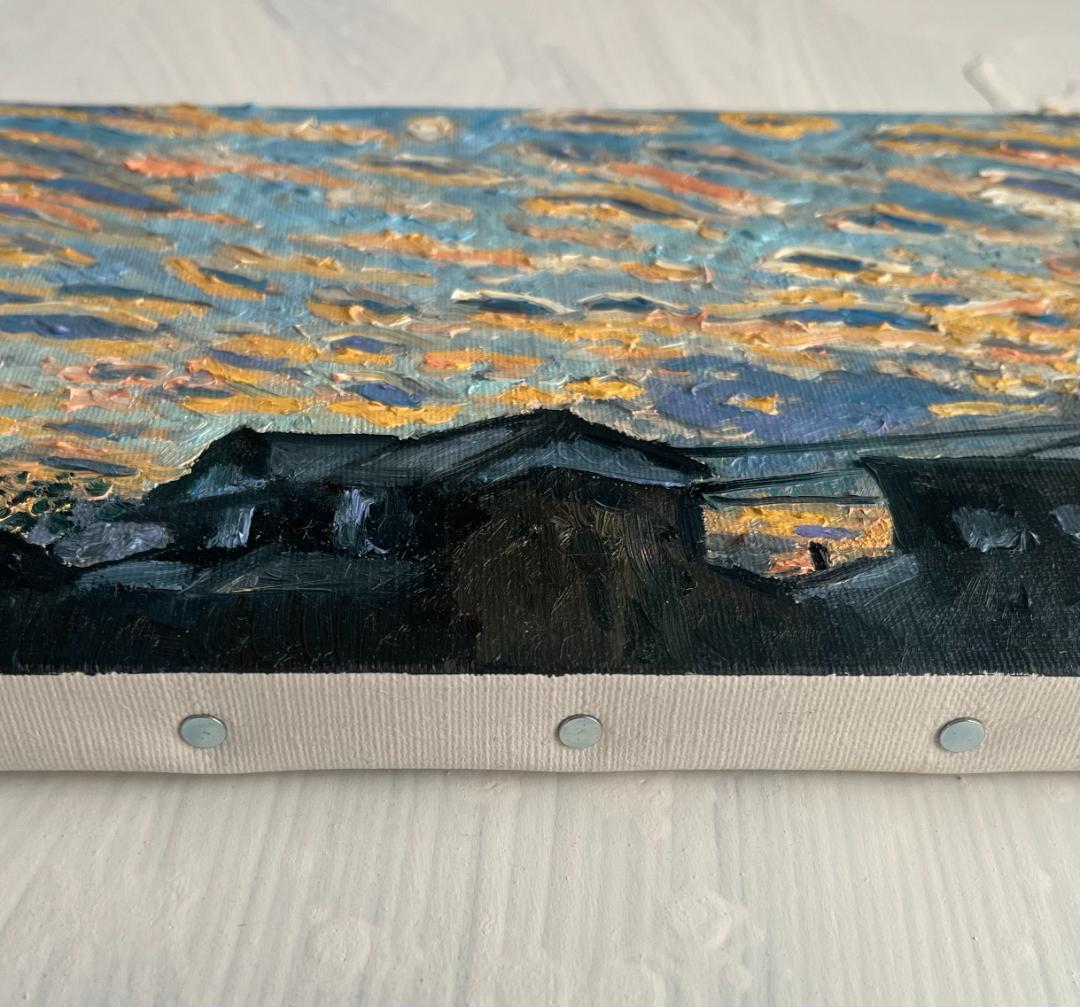 16×23㎝「朝の風景 20251」油彩・原画・サムホールサイズ