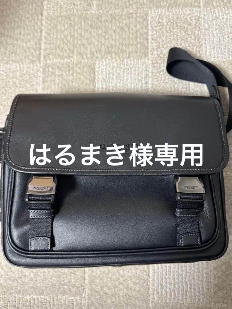 中古のCOACH レーサーメッセンジャーバッグ黒　CU110 、タグ・袋有、本物