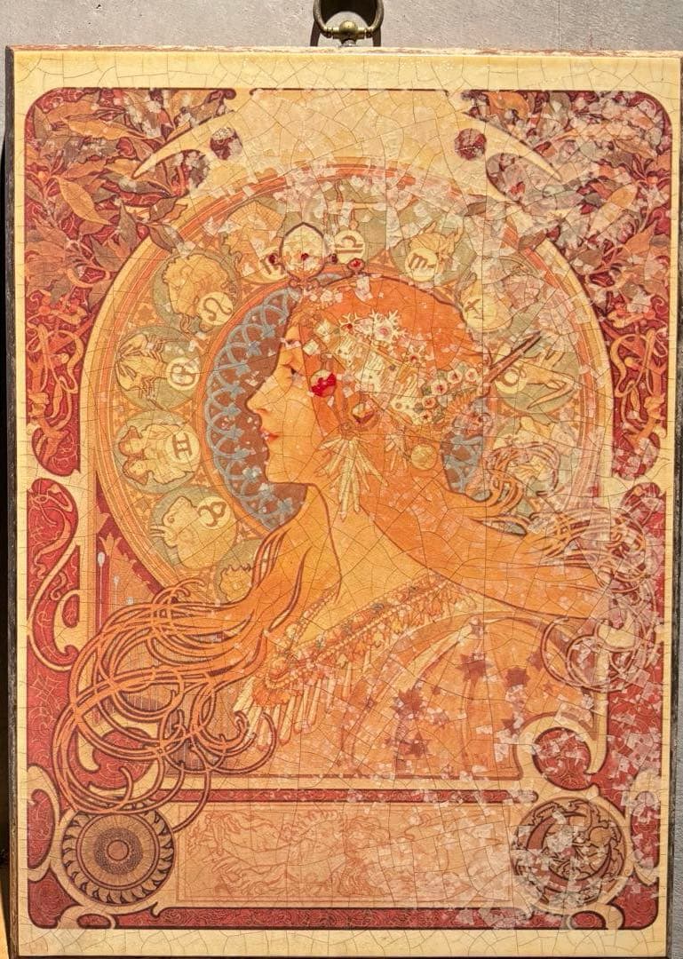 ARTDECO Alphonse Mucha vintage ART 木製
