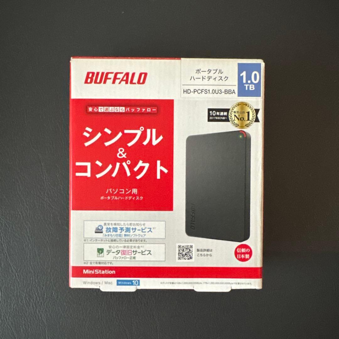 外付けハードディスク・ドライブ BUFFALO HDD 1.0TB