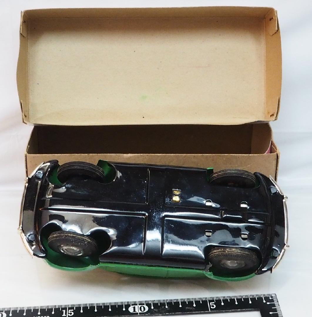 増田屋フォルクスワーゲン ビートル黄緑ブリキtin toy carミニチュア箱