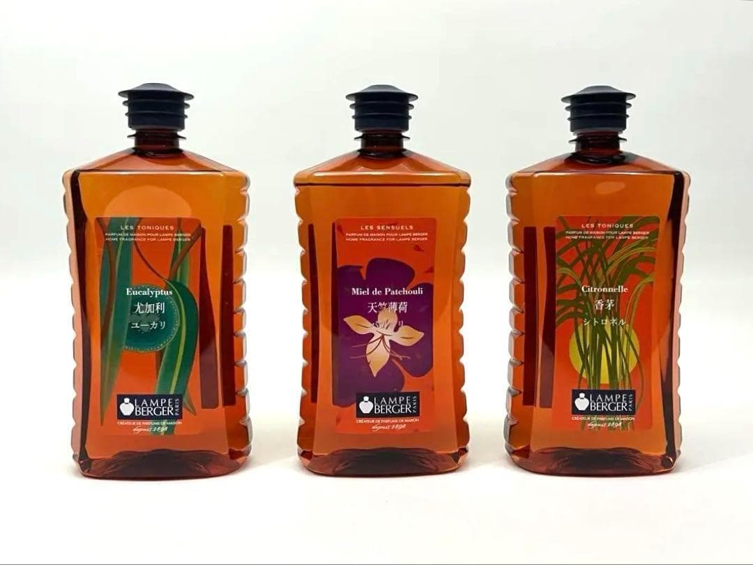 新品未開封★ランプベルジェ・オイル３本セット　シトロネル　ユーカリ　パチョリ